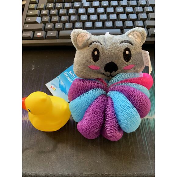 Bath Sponge & Rubber Duckie Bath Items Children Themed - Picture 4 of 4